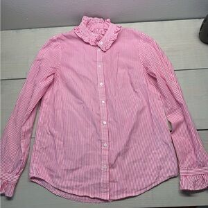 Ladies XS JCrew Pink Striped Button Up